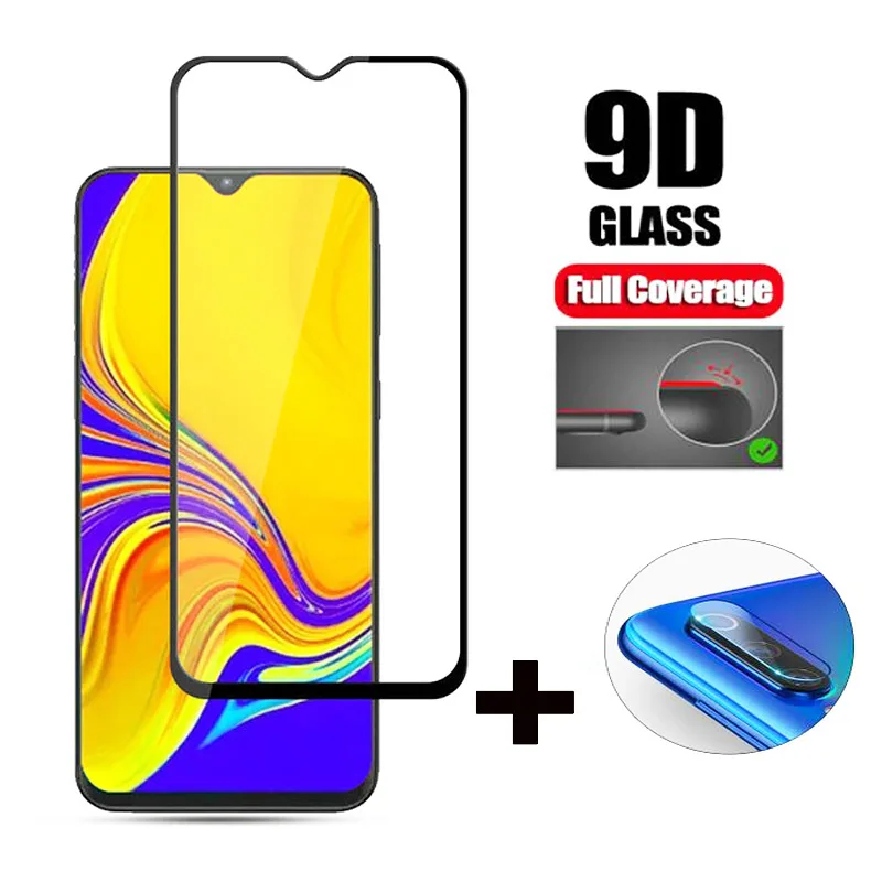 

2pcs/lot For Samsung Galaxy A50 A40 A70 A10 A30 9D Tempered Glass Screen Protector 2 In 1 On Galax M10 M20 M30 Camera Lens Cover