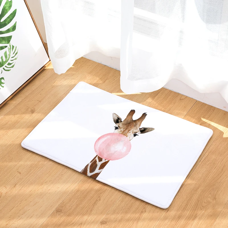 

Cartoon Giraffe Indoor Outdoor Floor Mat Coral fleece Star Wars Print Rug Carpet for Children's Rooms Bath Anti-slip Mat