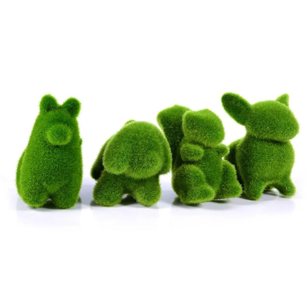 

1pc Handmade Artificial Turf Grass Animal Easter Rabbit Party Home Office Ornament Office Decor 4 Styles
