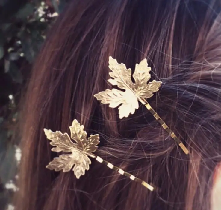 

New Arrival Vinatage Fashion Maple Leaf Hair Clip Barrettes Girls Lovely Hair Accessary Gift 5A029