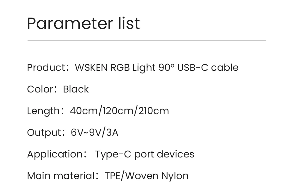 Wsken 90 градусов usb type C кабель для samsung зарядное устройство Красочный Светодиодный светильник нейлоновый Плетеный провод USB C кабель Быстрая зарядка type-C шнур