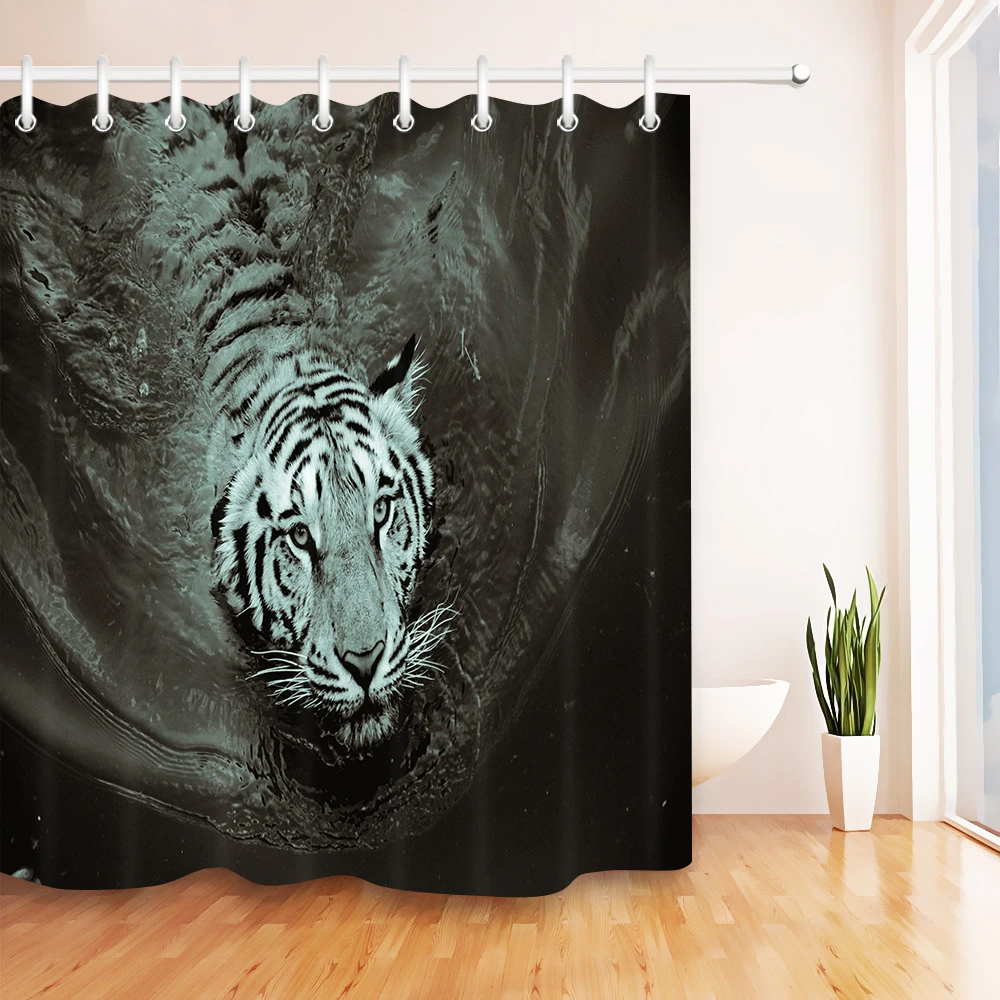 Lb Black And White Tiger Wild Animal Shower Curtains Bathroom Curtain Waterproof Washable Polyester Fabric For Art Bathtub Decor Shower Curtains Aliexpress