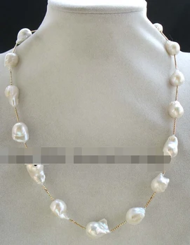 

ddh003804 freshwater pearl white reborn keshi necklace 21"