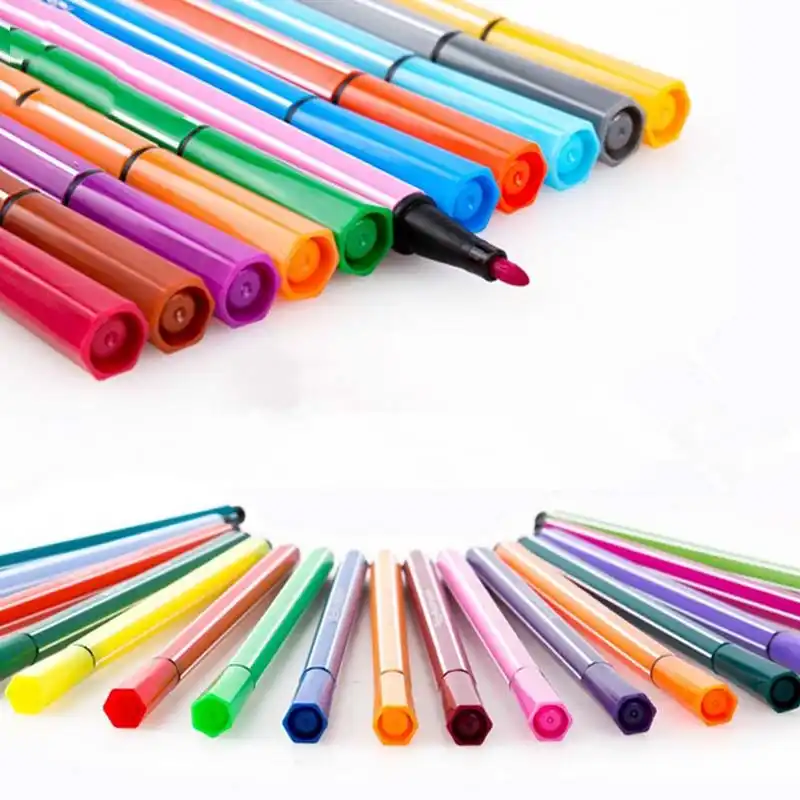 Color de agua lavable hj Ang Niños Bolígrafo 36 Colores Surtidos Fieltro Punta Para Colorear Bolígrafos