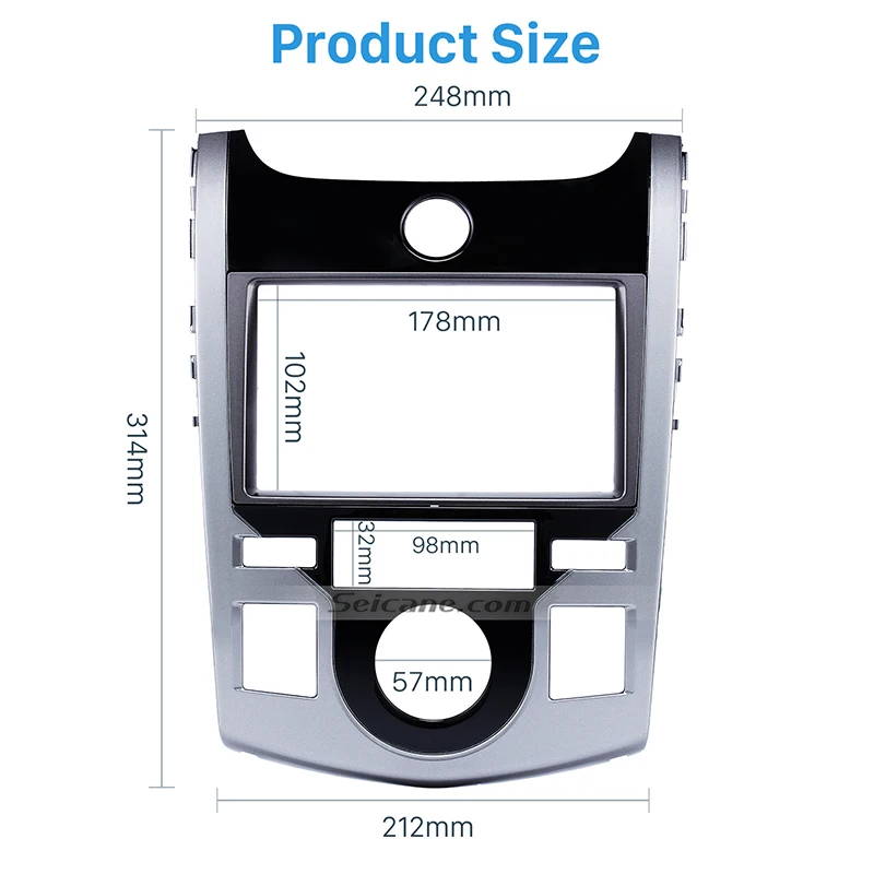 Seicane UV серебристо-черный двойной Дин радио фасции для 2008-2012 KIA Forte Coupe отделка панели автомобиля установка наружная рама