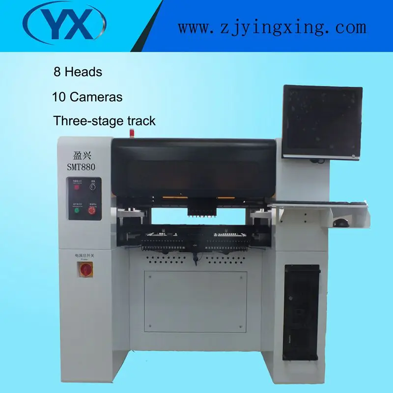 

The Newest LED Chip Mounter Machine 8 Mounting Heads+80 Feeders Pick and Place Machine PCB Assembly Machine,