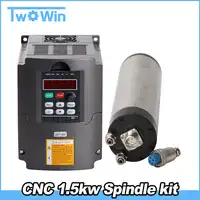 CNC Router Spindle Motor 1.5kw kit Water Cooled Machine Tool ER11 65mm Spindle + 220v/1.5kw Inverter Variable Frequency Drive