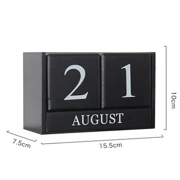 

1-10pcs Creative Wooden Painted Calendar Office Bedroom Living Room Home Decoration Desktop Study Shop Bar Perpetual Calendar