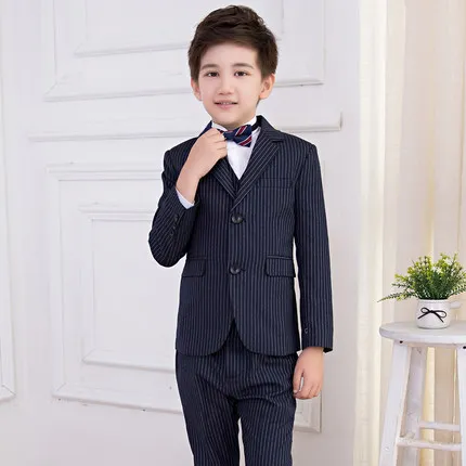 Корейский полосатый костюм для мальчиков; платье с цветочным узором для девочек; маленький детский костюм для мальчиков; куртка для больших детей