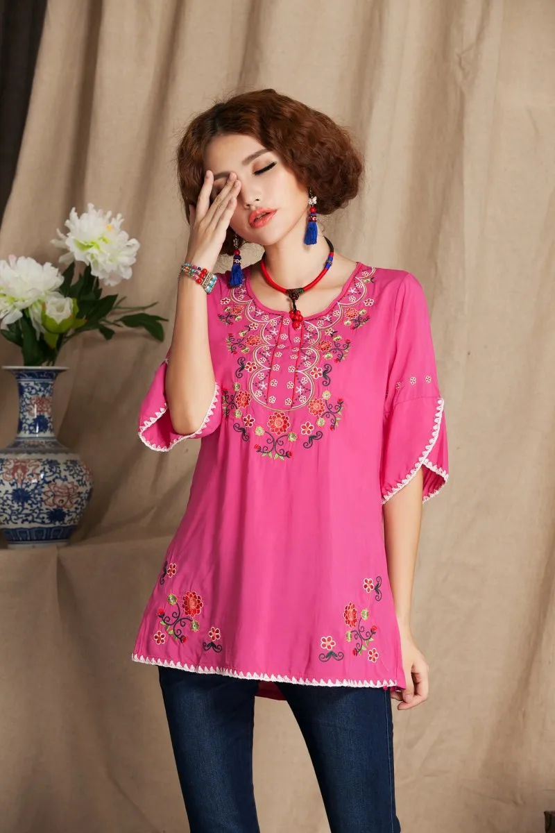Винтажное женское мини-платье в стиле хиппи 70s с мексиканской цветочной вышивкой, Женская одежда из мягкого хлопка, летние платья Vestidos