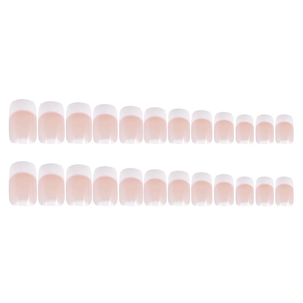 24Pcs Fake Fingernail Tips French Art False Finger Nail Tips Set DIY