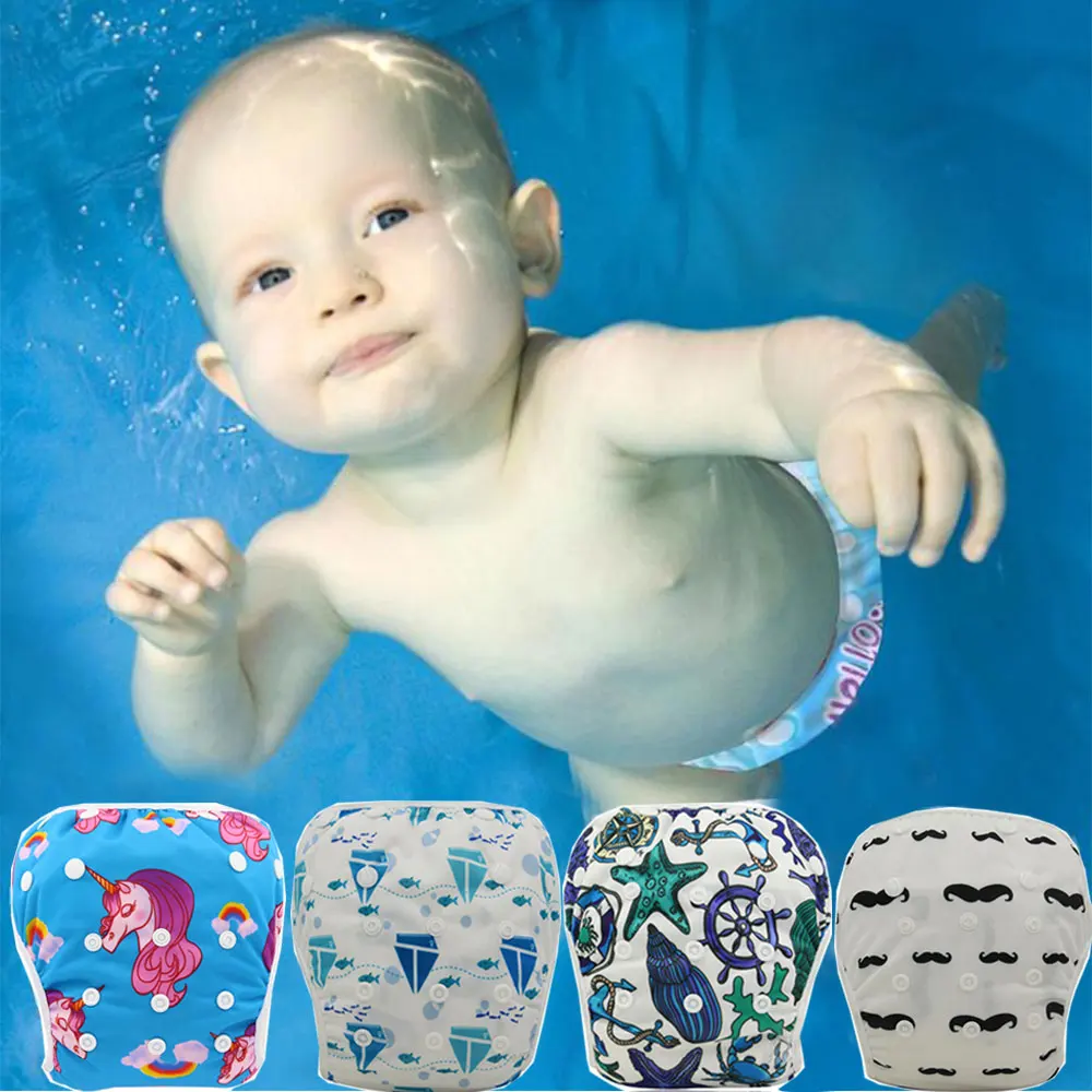 Tasa de descuento Ohbabyka-pañales de baño lavables para bebé, cubierta de pañal de tela reutilizable, traje de baño para recién nacidos, pañales para nadar Wl9nXDnA