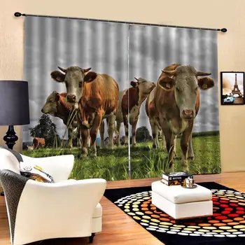 

3D Curtain Luxury Blackout Window Curtain Living Room cow curtains Blackout curtain