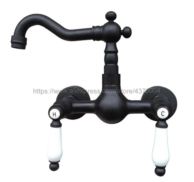 

Swivel 360 Bathroom Bathtub Faucet Torneira Wall Mount Oil Rubbed Black Bronze Basin Sink Faucet Mixer Tap Nnf522