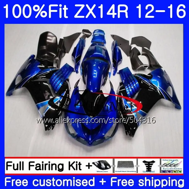 

Injection For KAWASAKI NINJA ZZR 1400 ZX 14R ZZR1400 25NO.1 ZX14R 12 13 14 15 16 ZX-14R 2012 2013 2014 2015 Fairing Blue black