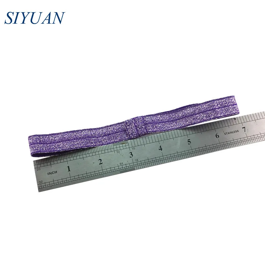 20 шт./лот 5/8 ''(15 мм) блестящая эластичная лента повязка на голову складывается