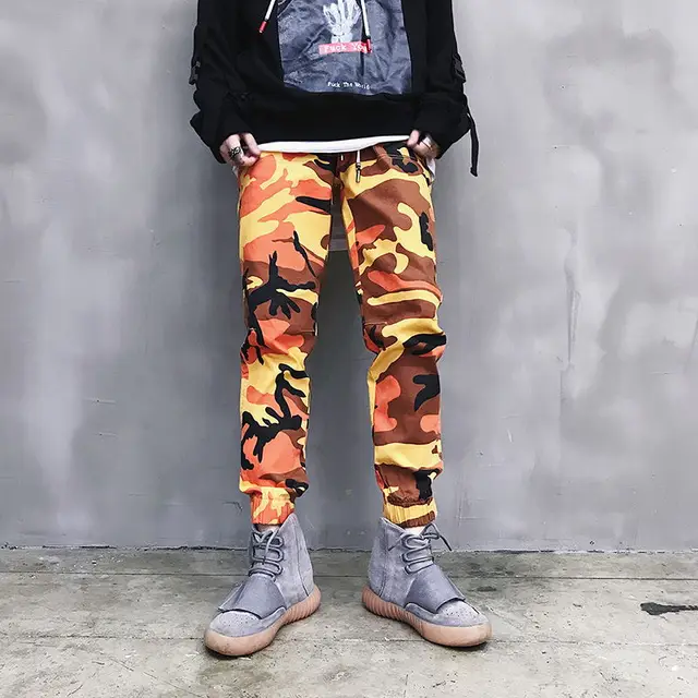 WEBONTINAL 2018 Streetwear Purple Camouflage Dance Harem Pants Men