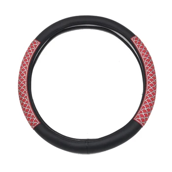 

PU Steering Wheel Covers Crystal Studded Rhinestone Red Black Fashion