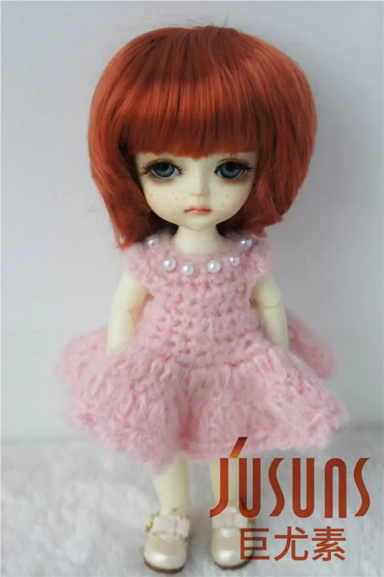 JD019 1/12 1/8 Популярные Короткие парики для мальчиков BJD куклы Размер 4-5 дюймов 5-6 дюймов Высокое качество синтетические мохеровые волосы - Цвет: 5-6inch Carrot SM130