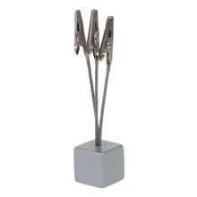 3 зажима куб база провода Памятка держатель бумаги Примечание клип-серебристо-серый