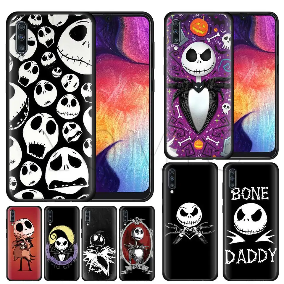 

jack skellington Silicone Soft Case for Samsung Galaxy A50 A40 A70 A30 A20 A80 A6 A7 A8 Plus A9 2018 Black Case Coque