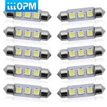 10psc 31 мм 36 мм 39 мм 41 мм 12 В C5W холодный белый 3 светодиодный фестон SMD интерьерный купольный светильник лампа для автомобиля Стайлинг светильник