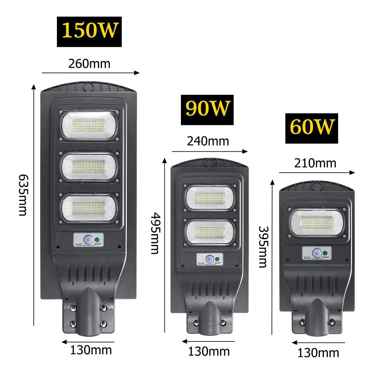 60/90/150W LED Wall Lamp IP65 Solar Street Light Radar motion 2 In 1 Constantly bright& Induction Solar Sensor Remote Control