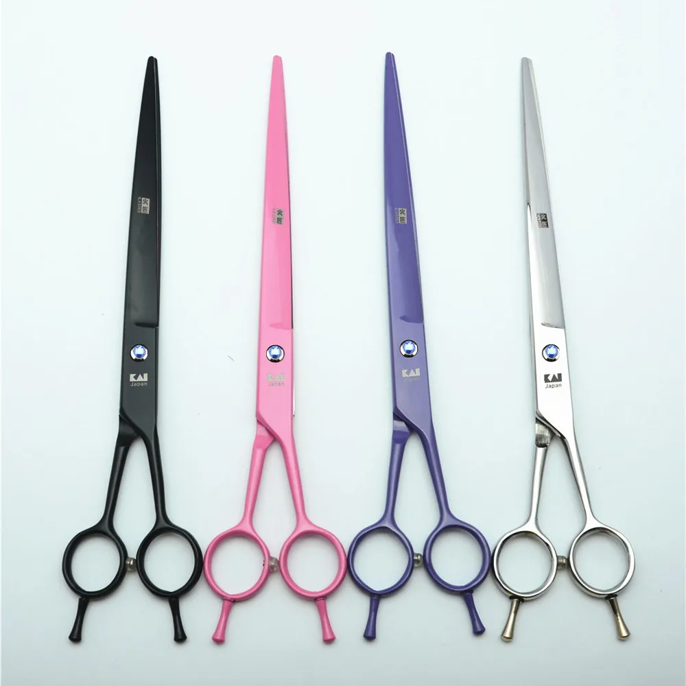 

9.0'' 24cm Japan Kasho 440C Blue Gem Professional Dogs Cats Pets Hair Shears Hairdressing Scissors Straight Cutting Shears H4005