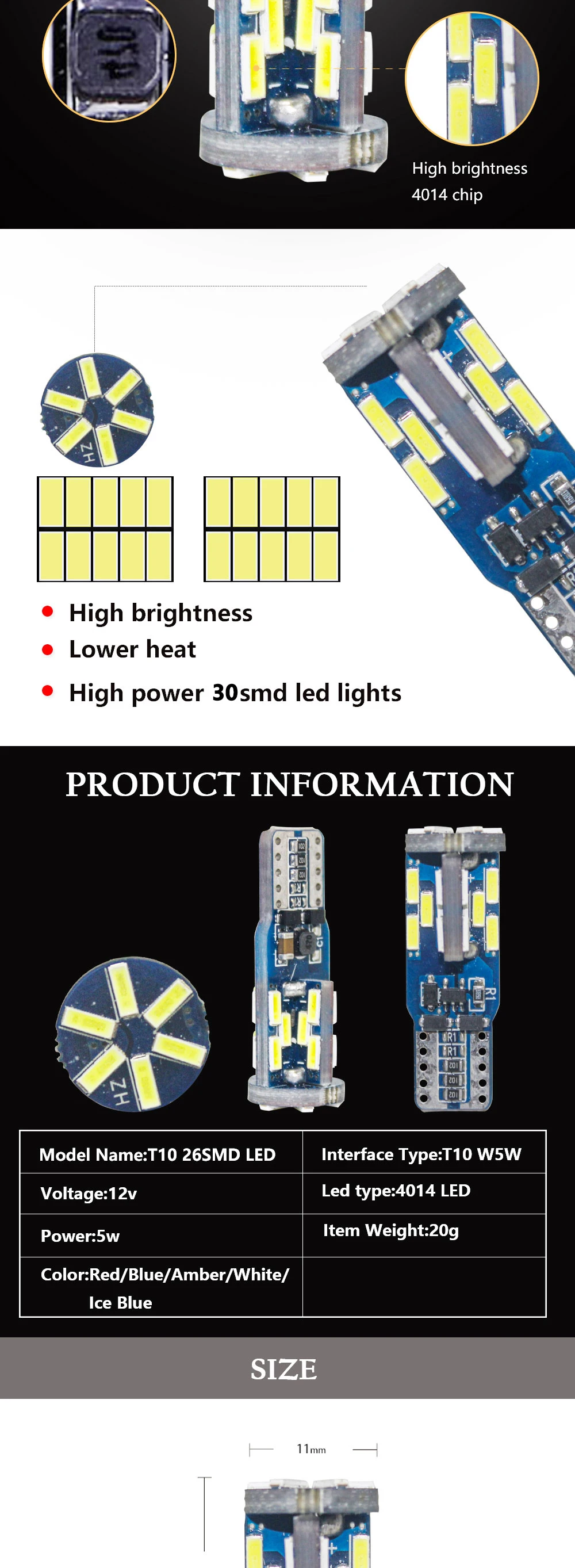 1 шт. CANBUS W5W светодиодный T10 светодиодный 192 168 WY5W 30SMD супер яркий светодиодный купольный свет для чтения автомобиля автомобильные габаритные лампы клиновидные задние боковые лампы