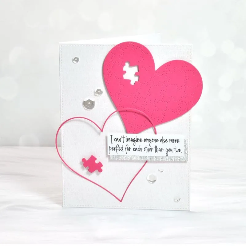 Heart Puzzle Metal Cutting Dies Paper Album Card Decoration Craft Scrapbooking