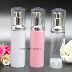 40 мл белый/прозрачный/розовый герметичная пластиковая бутылочка с дозатором бутылка сыворотка/лосьон/Жидкая основа для макияжа