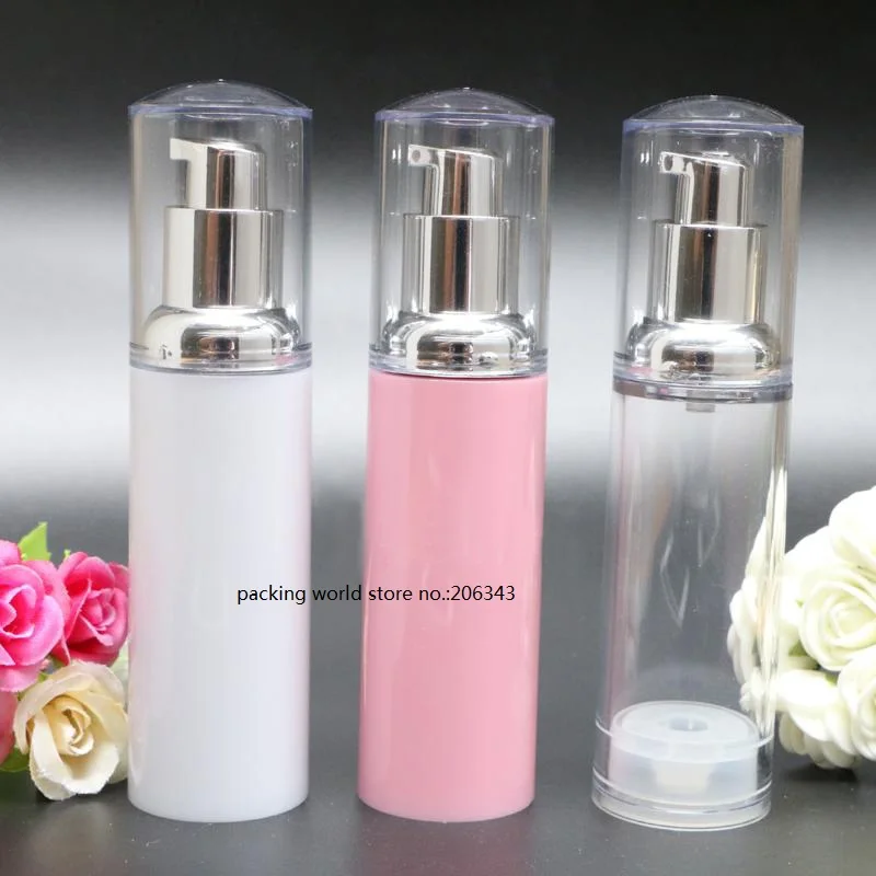 

40ML white/clear/pink plastic airless pump bottle serum/lotion/liquid foundation/essence/emulsion skin care cosmetic packing