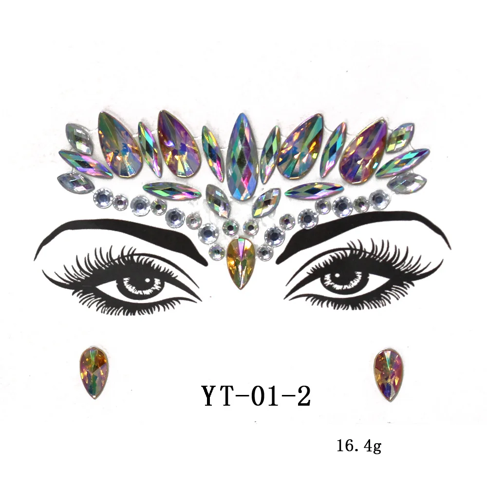 Новые DIY сексуальные женские наклейки на лицо полимерная мозаика наклейки на палочки ночной клуб Электрический слог Blingbling Eye Jewels вечерние