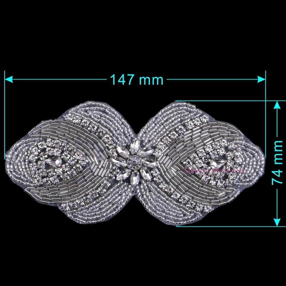 Sew On Patches Iron On Rhinestones Appliques Hot Fix Wedding Gown