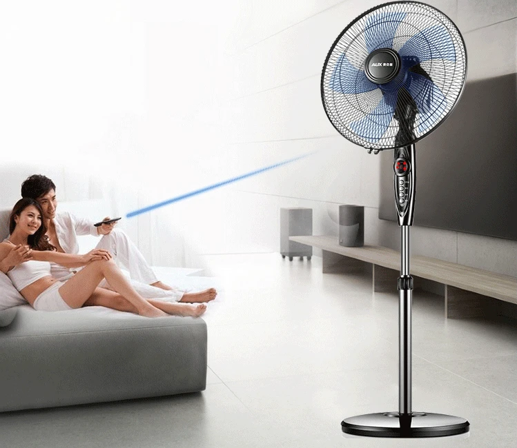 

Floor Stand Remote Control Electric Fan 3 Wind Speed+3 Wind Mode +7.5 Hour Timing Mute Air Cooling Fan Height Angle Adjustable