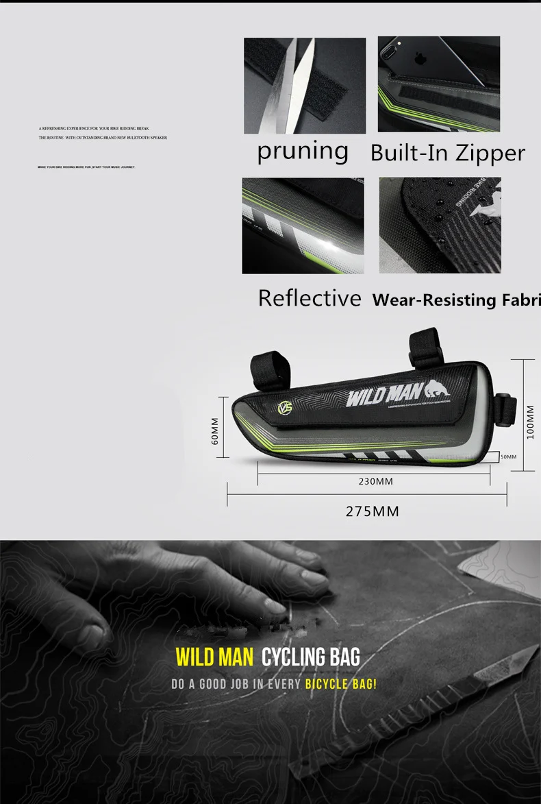 Велосипед треугольная сумка Инструменты сумка большая емкость износостойкая непромокаемая Велоспорт MTB дорожный велосипед передняя рама верхняя труба сумка z4