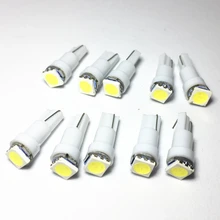 10 шт. T5 светодиодный 17 37 73 74 SMD 5050 Автомобильная светодиодная лампа приборной панели автомобиля 12 В белый синий красный желтый зеленый 10X