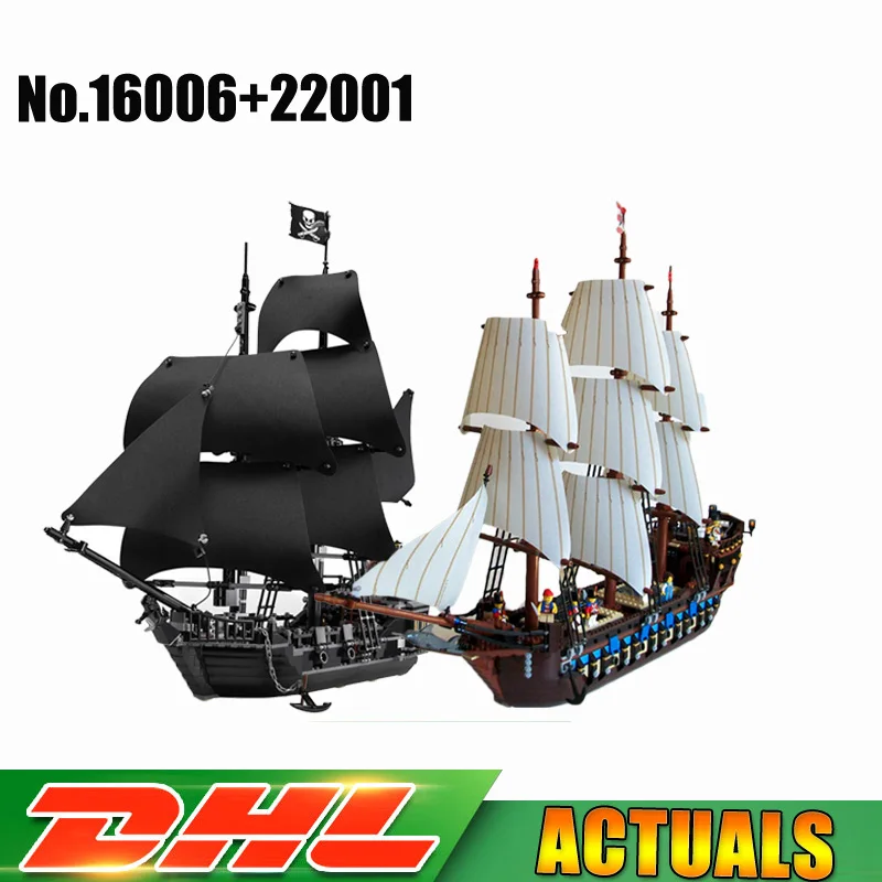 

LEPIN 22001 Pirates Imperial Flagship +16006 Black Pearl Ship Model Building Blocks Bricks Toys Compatible LegoINGlys 10210 4184