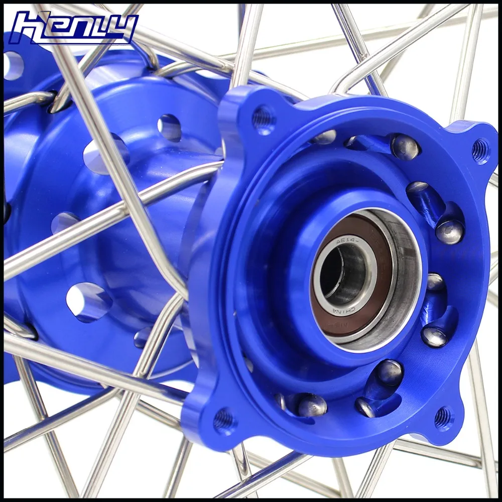 1" /16" Детский спиральный обод колеса питбайка Набор для YAMAHA YZ80 1990-2001 YZ85 2002- диски синий ниппель