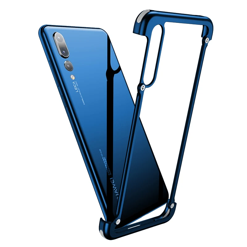 Blue Роскошный металлический защитный чехол для подушки безопасности для huawei P30 P20 чехол lite Shell для huawei P30 Pro P20 Pro Чехол тонкий металлический бампер - Цвет: Blue
