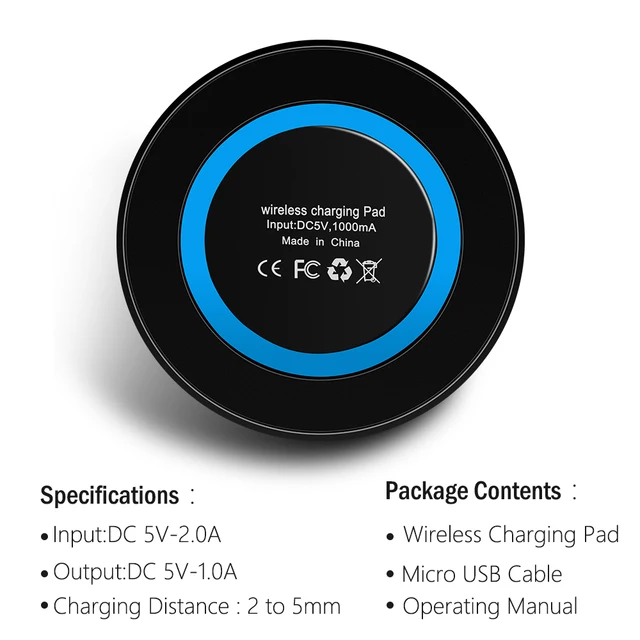 Essien QI Wireless Charger Pad Standard Charging for iPhone 8 X Samsung Galaxy S8 Note 8 Plus 10W Fast Wireless Charging charger