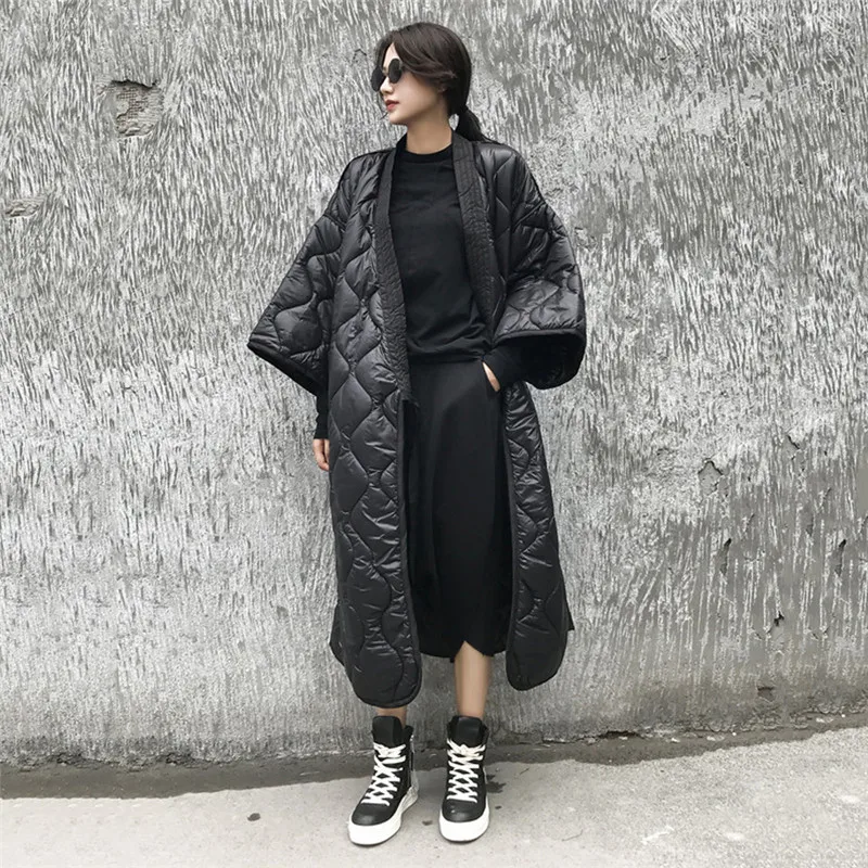 

Winter Jacket Women 2019 New kimono Design Autumn Winter Women Jacket Woman Parkas Outerwear Female Coat Oversized X195