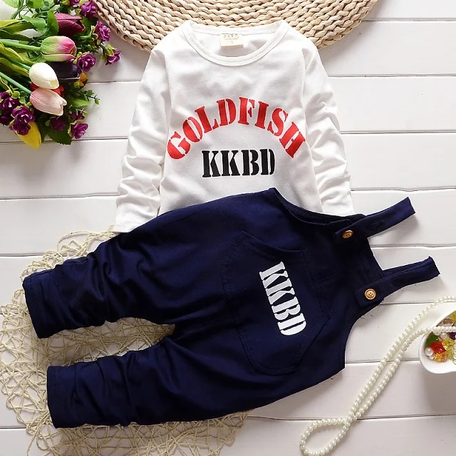 Hot sale little boys autumn t shirt pants clothing sets fashion baby boy letter t shirt