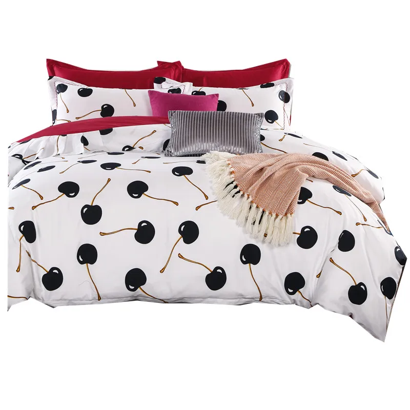

2017 hot 100%cotton Reactive printed duvet cover bedding sets flat sheet bedspread pillowcase King Queen size 4/pcs