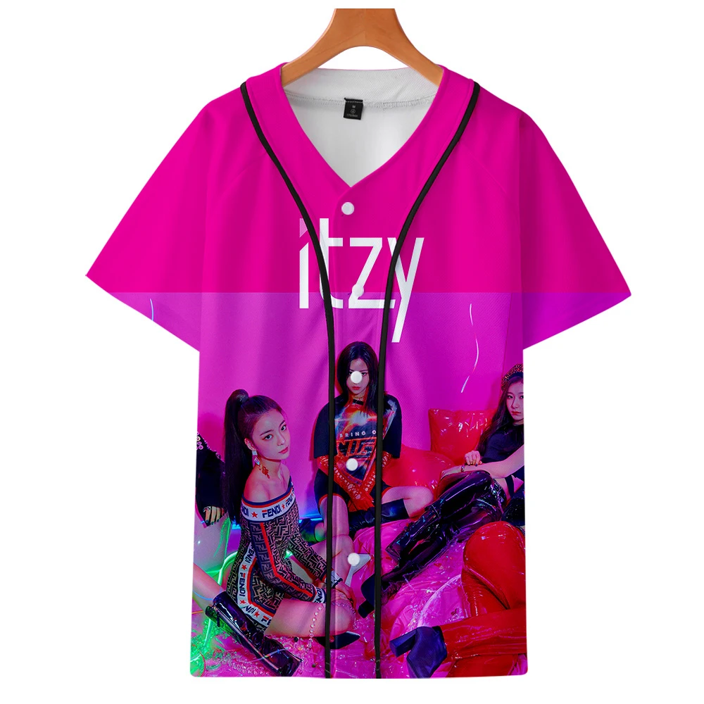 Нижняя рубашка ITZY YUNA RYUJIN CHAERYEONG LIA YEJI cos осенняя бейсбольная унисекс с короткими