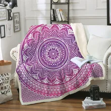 Розовая Мандала шерпа одеяло для женщин бархатное плюшевое богемное цветочное покрывало для кровати дивана постельные принадлежности 150x200