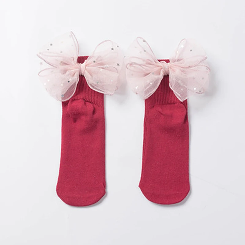 Короткие носки для малышей новые хлопковые носки с бусинами для маленьких девочек носки принцессы 1 пара популярных милых носков с бантами