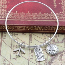 Горячая Мода диаметр 65 мм браслеты с Мини глобус земля, мини самолет, путешествия по миру, наслаждайтесь путешествием