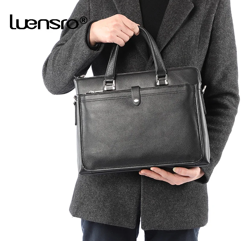 Мужской портфель LUENSRO из натуральной кожи с защитой от кражи|Портфели| |