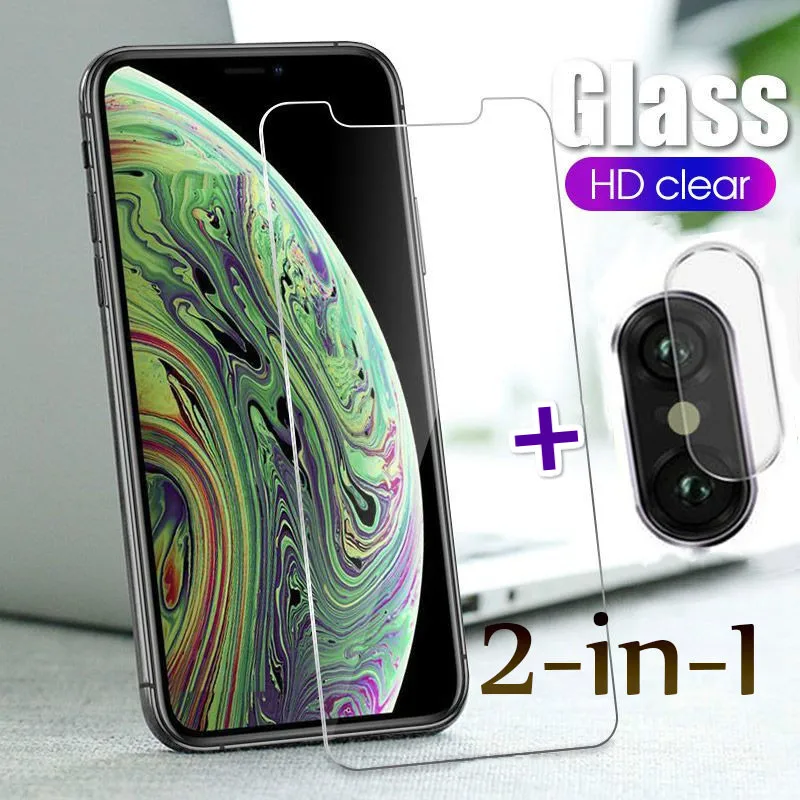 

2 in 1 Back Camera Lens Tempered Glass For iPhone 5 5S SE 7 8 6 6S Plus Protective Film For iPhone X XS MAX XR Screen Protector